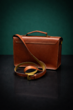 Ode d’Oro Classic Leather Satchel- Tan - Image 5